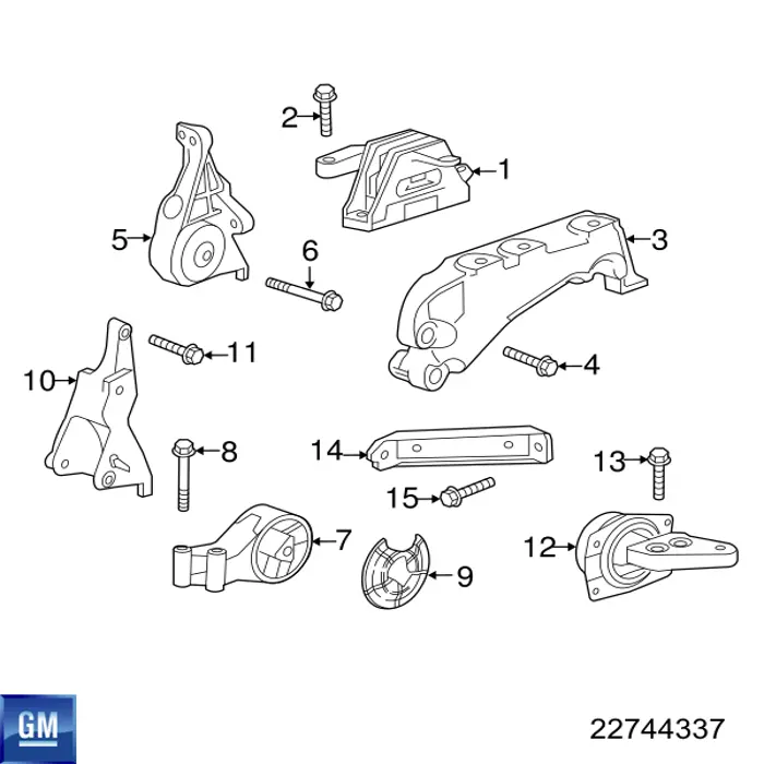 Soporte de motor derecho General Motors 22744337 precio, desde 55,40 EUR