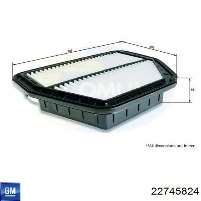 El filtro de aire General Motors 22745824 precio, desde 22,98 EUR