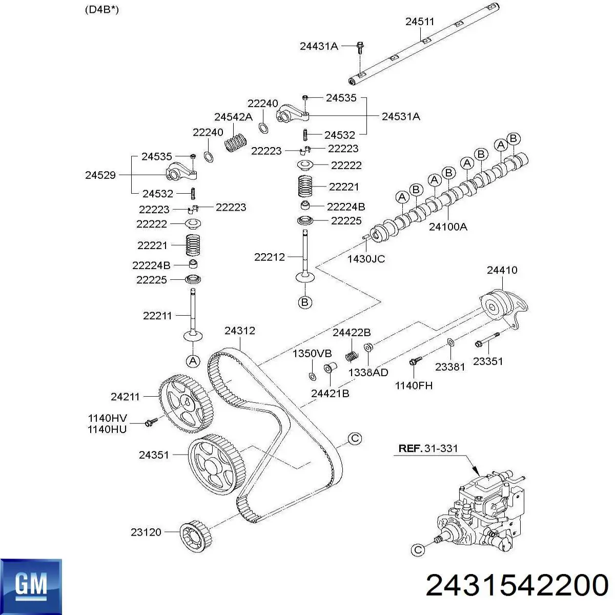 2431542200 General Motors correa distribución