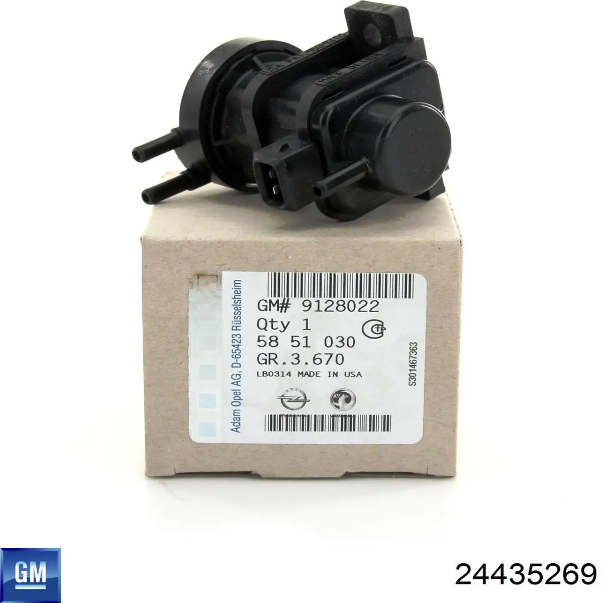 Válvula solenoide de control de presión de sobrealimentación 24435269 General Motors
