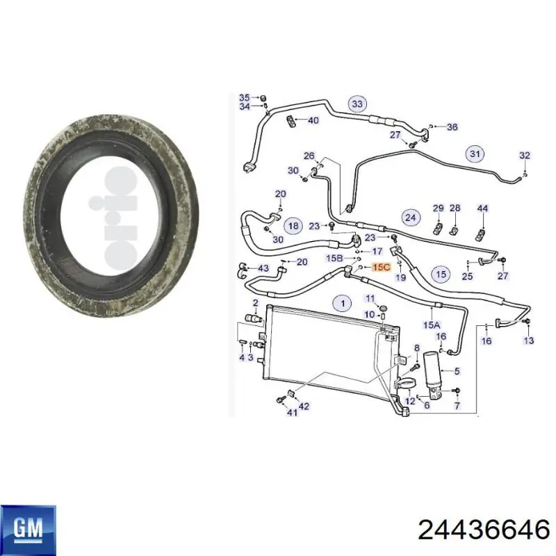 Anillo de sellado de la manguera de retorno del compresor 6850803 Opel