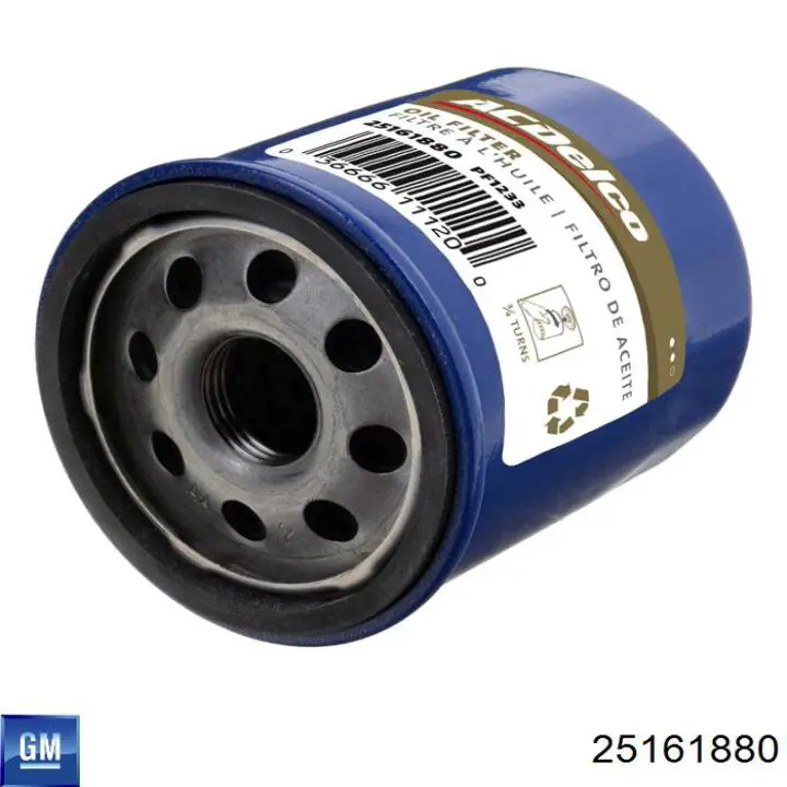 Filtro de aceite 25161880 General Motors