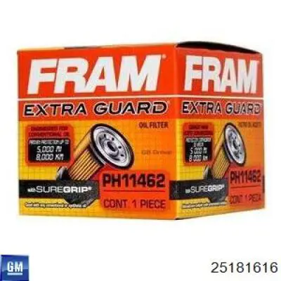 Filtro de aceite motor General Motors 25181616