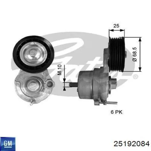 Tensor de la correa trapecial General Motors 25192084 precio, desde 46,85 EUR