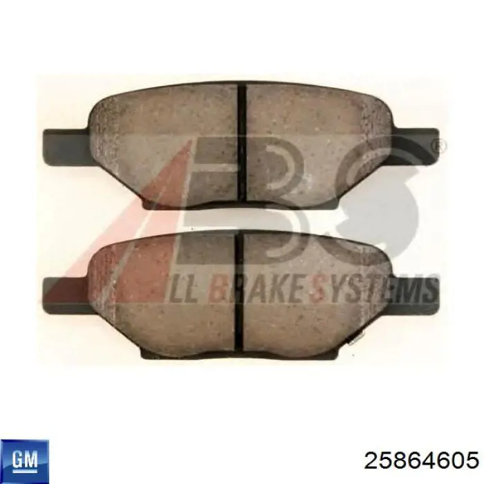 Pastillas de freno traseras 25864605 General Motors