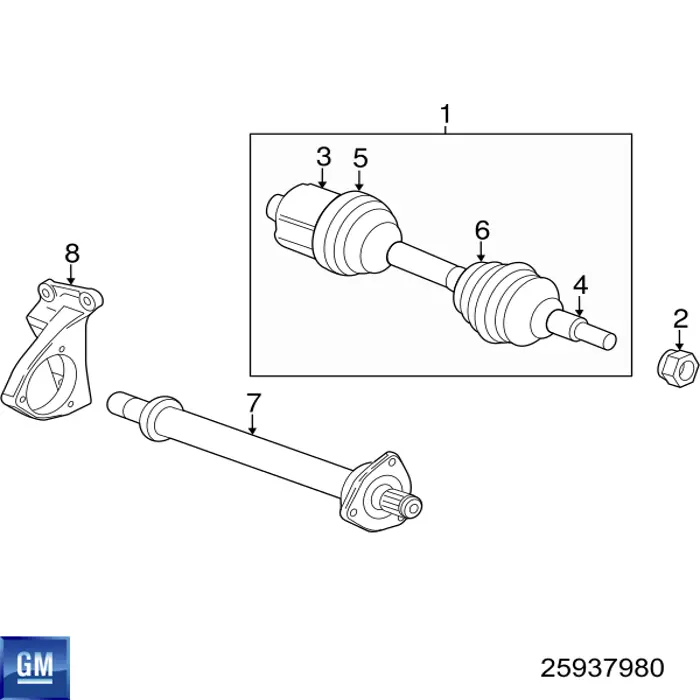 25937980 General Motors Árbol de transmisión intermedio