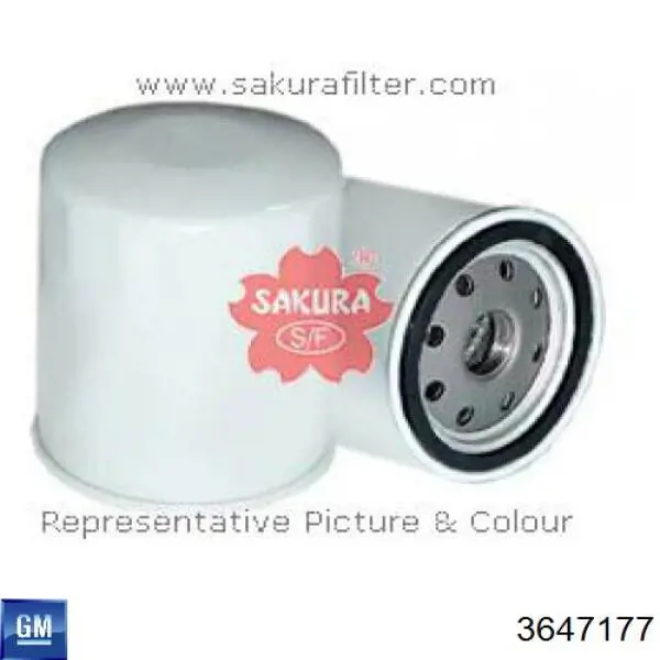 Filtro de aceite 3647177 General Motors