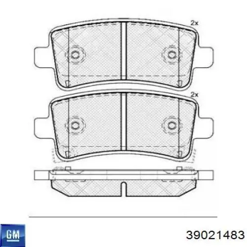 Comprar 39021483 General Motors Pastillas de freno traseras