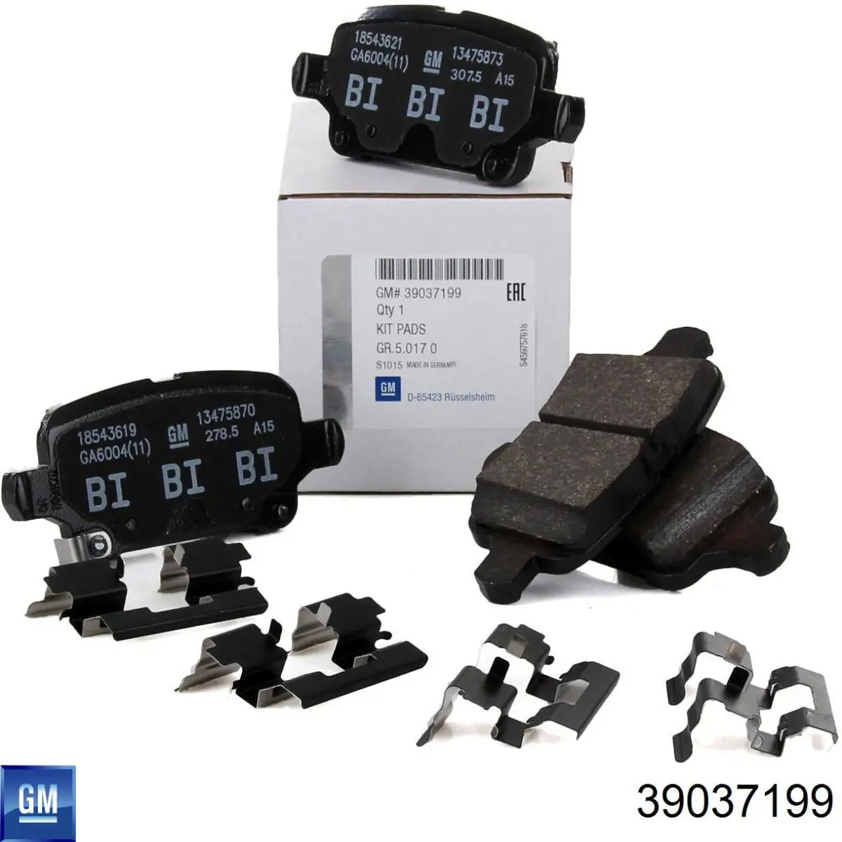 Pastillas de freno traseras 39037199 General Motors