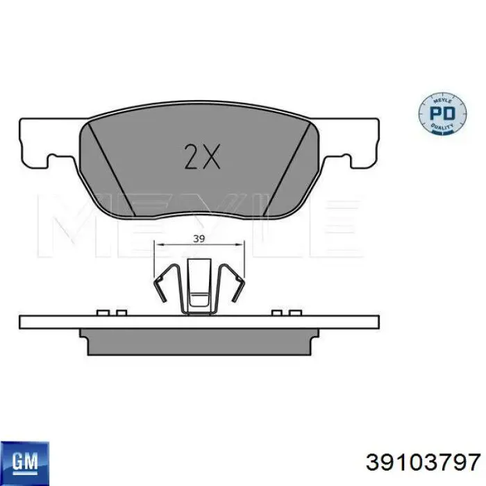 39103797 General Motors pastillas de freno delanteras