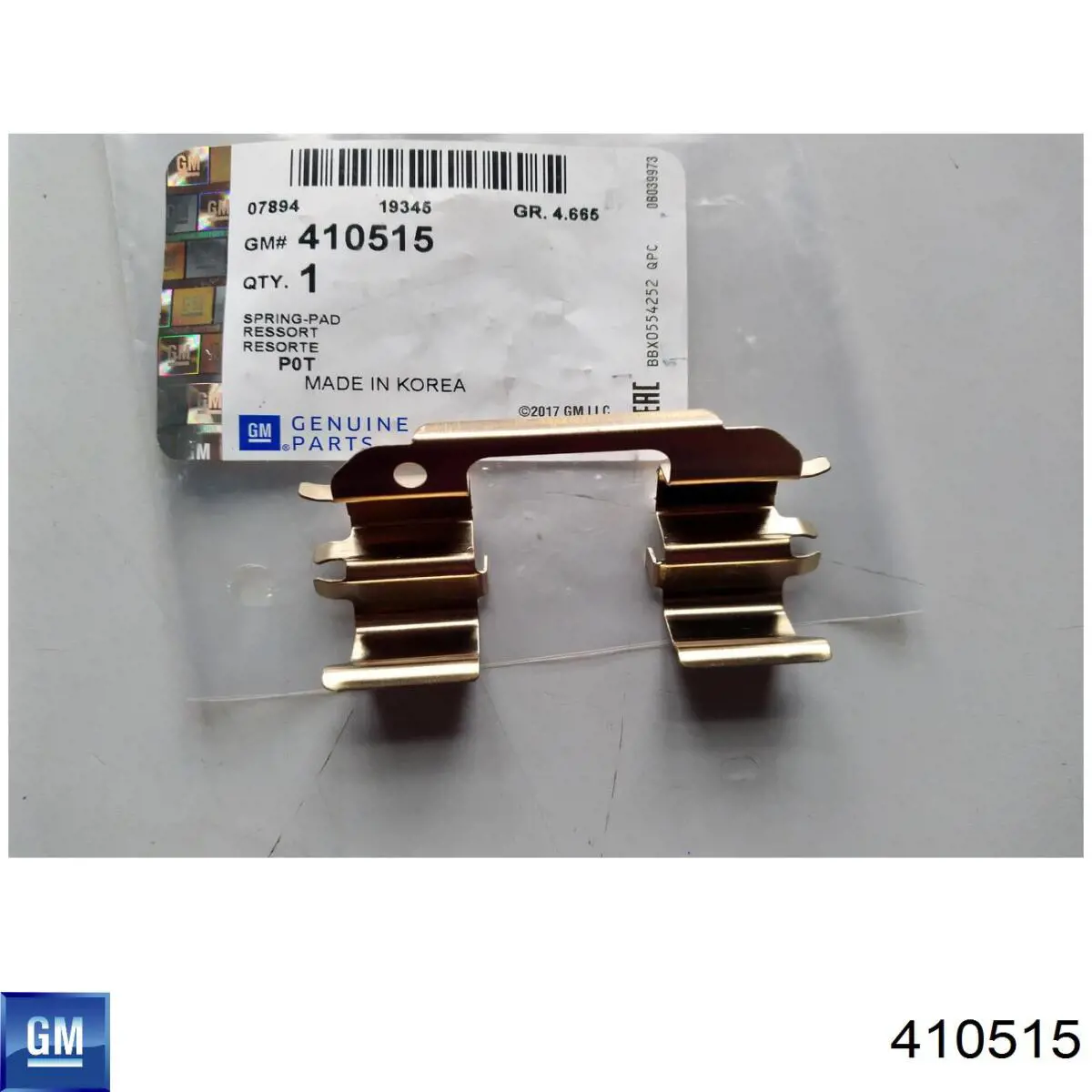 Juego de resortes de sujeción de pastillas de freno delanteras General Motors 410515 precio, desde 6,57 EUR
