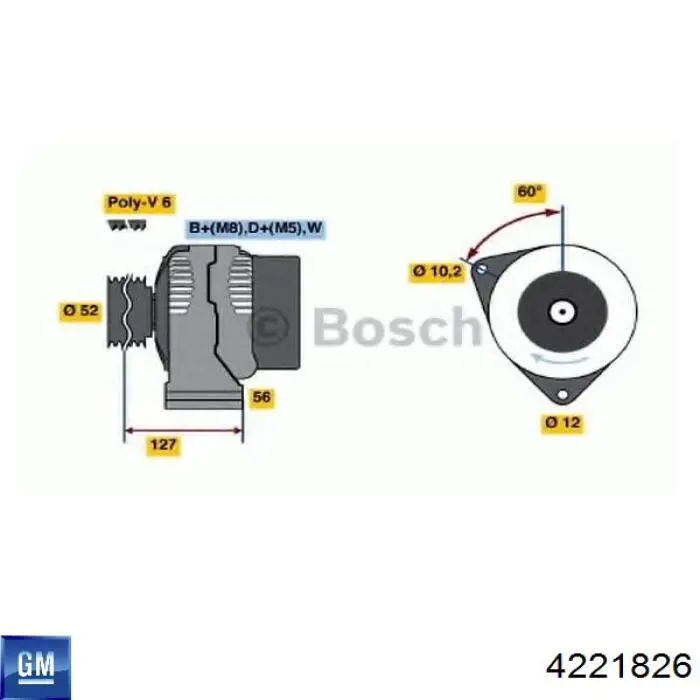 0123335005 General Motors alternador