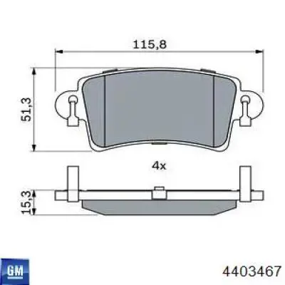 4403467 General Motors pastillas de freno traseras