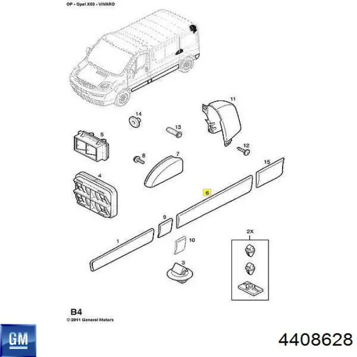 91165343 Peugeot/Citroen moldura de puerta corrediza