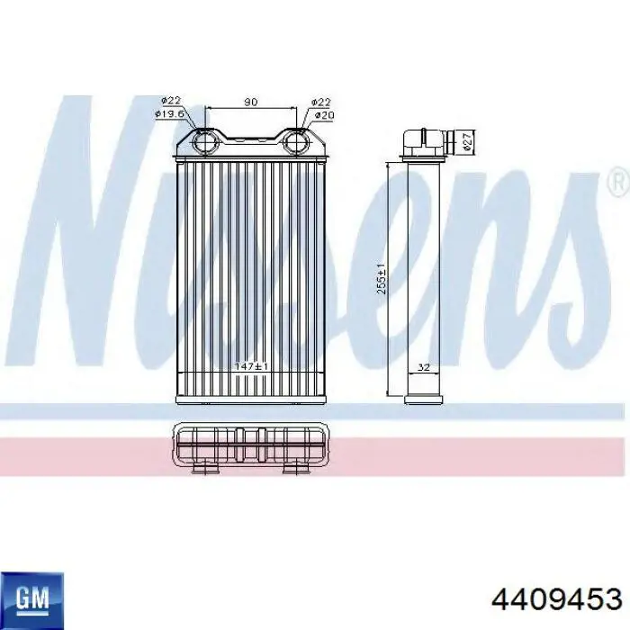 4409453 General Motors radiador calefacción