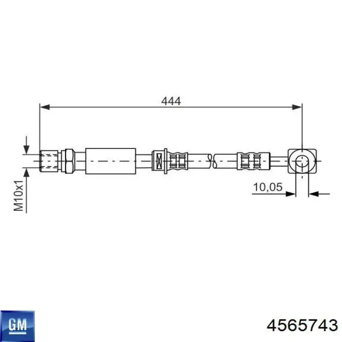 4565743 General Motors latiguillo de freno delantero