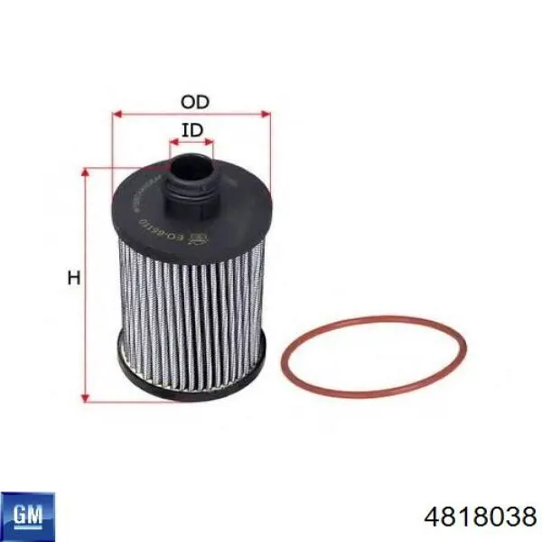 Filtro de aceite 4818038 General Motors