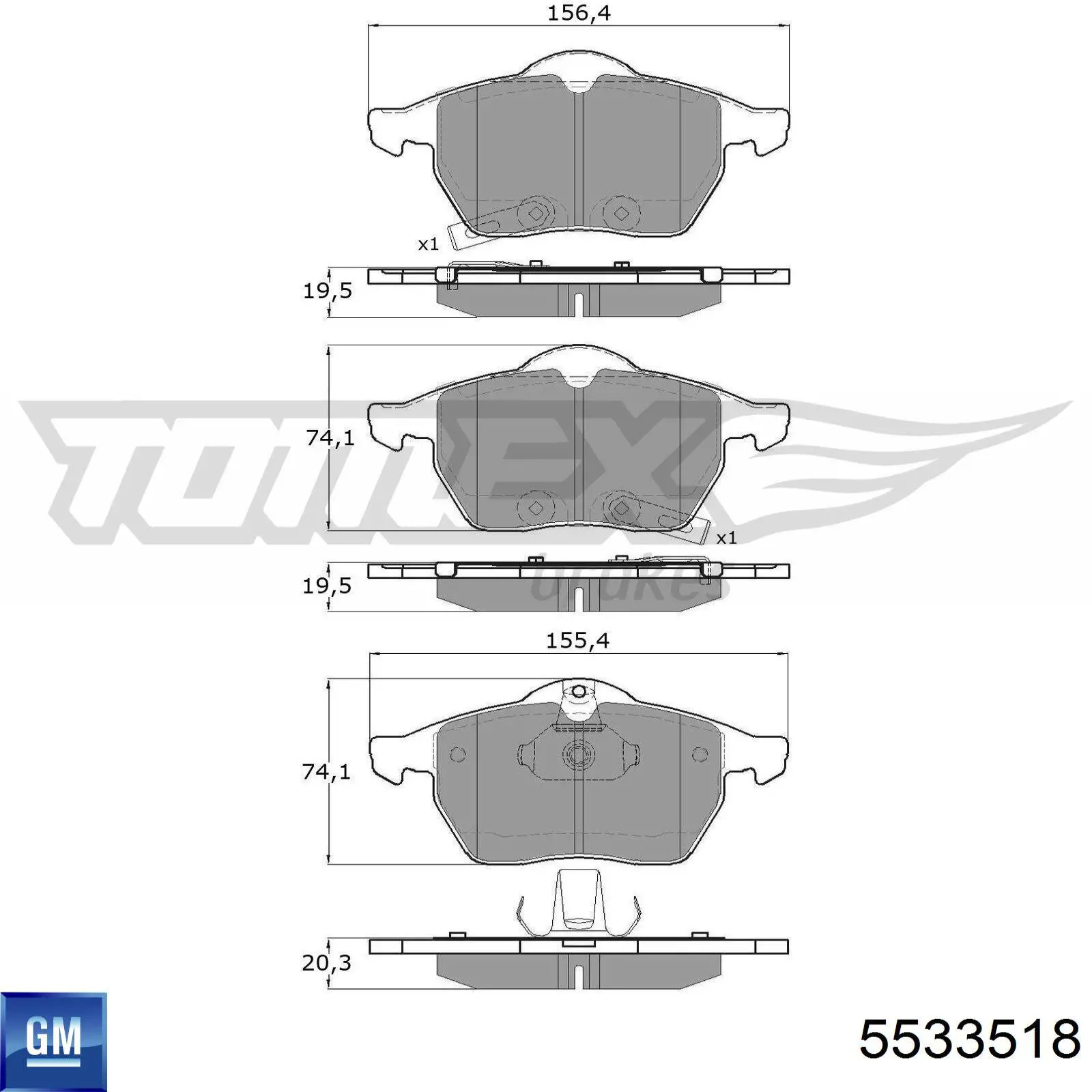 5533518 General Motors pastillas de freno delanteras