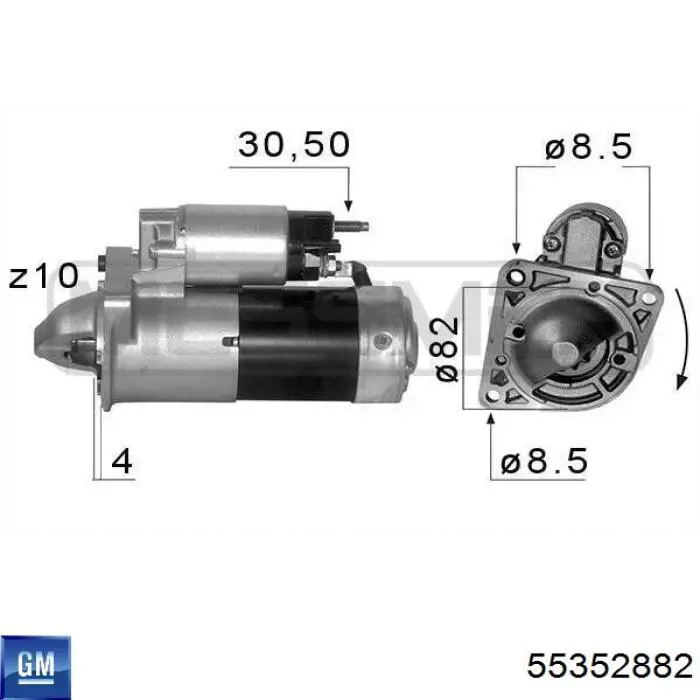 Burro de arranque  General Motors 55352882 precio, desde 72,93 EUR