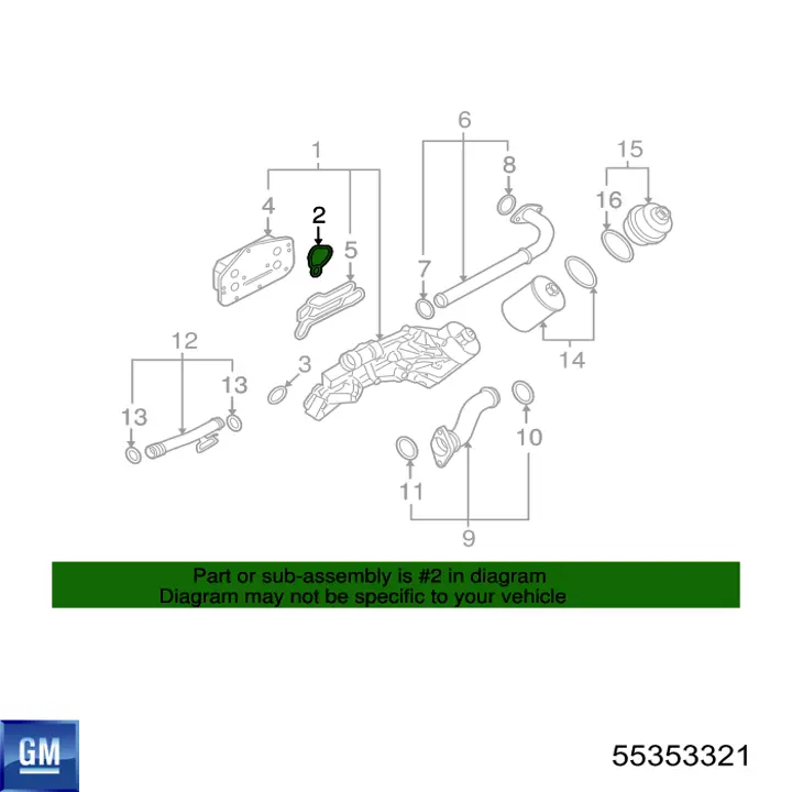 Comprar 55353321 General Motors Junta del adaptador del filtro de aceite