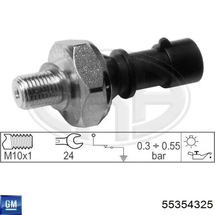 Sensor de presión de aceite 55354325 General Motors