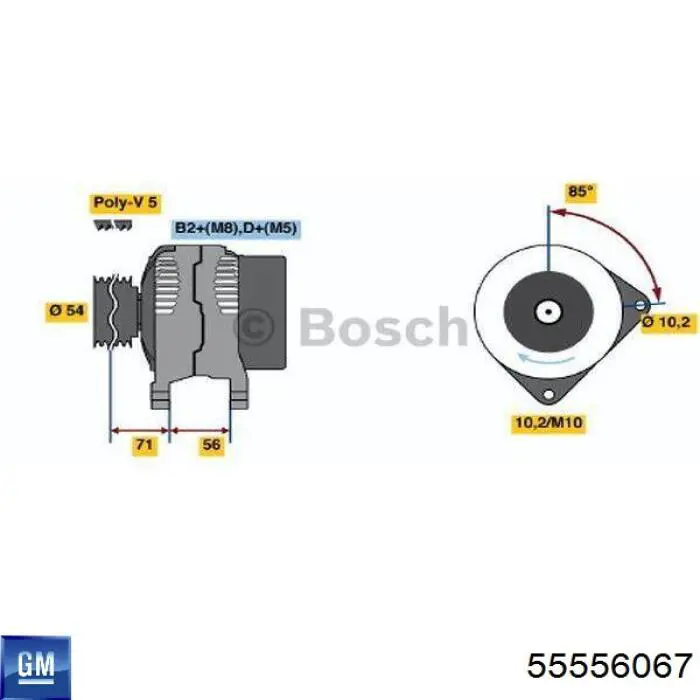 55556067 General Motors Alternador de coche