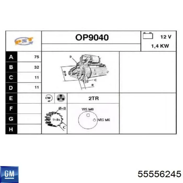 Arrancador Opel 6202125