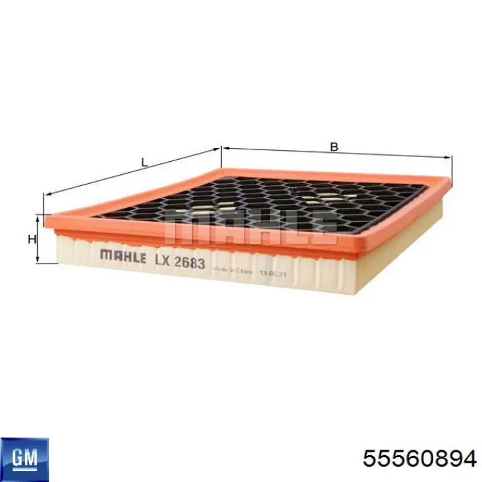 Filtro de aire 55560894 General Motors