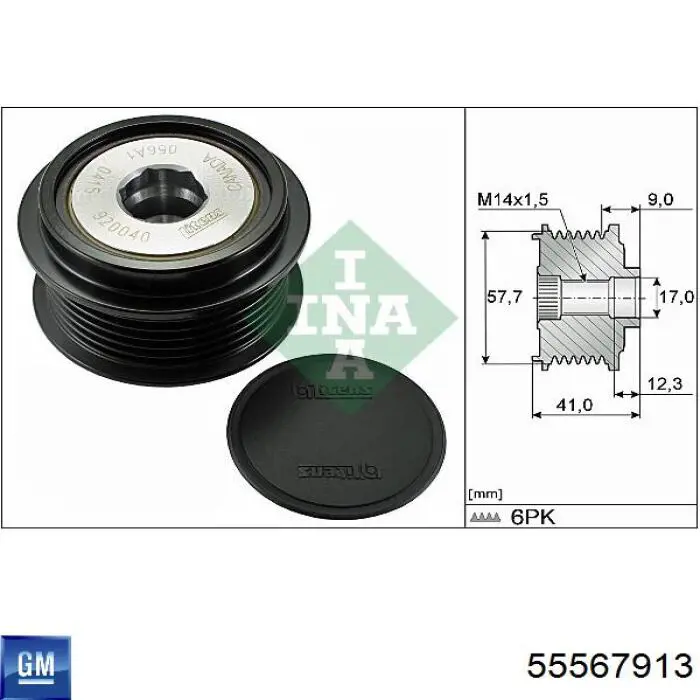 Comprar 55567913 General Motors Rueda libre del alternador