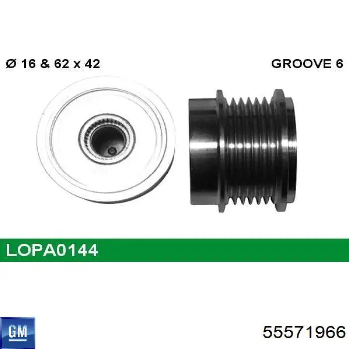Polea alternador 55571966 General Motors