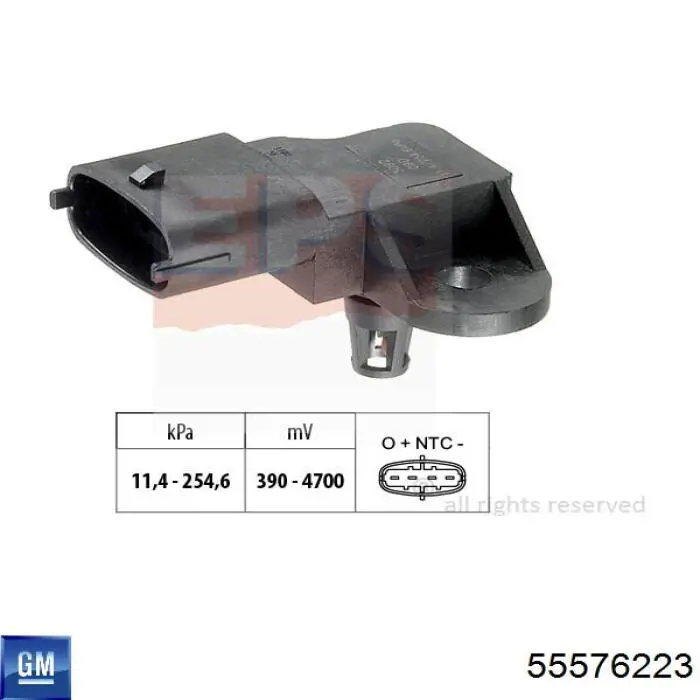Comprar 55576223 General Motors Sensor de presión de sobrealimentación
