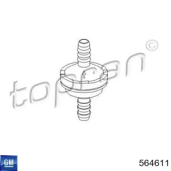 564611 General Motors válvula de vacío de booster