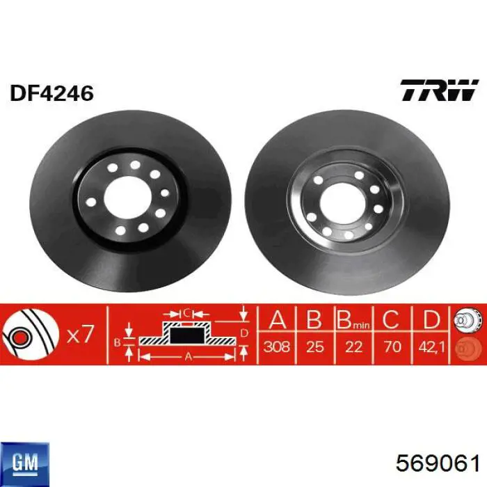 Frenos delanteros General Motors 569061 precio, desde 43,66 EUR