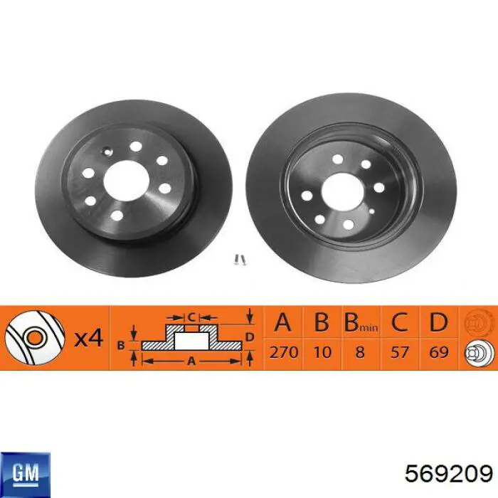 Comprar 569209 General Motors Disco de freno trasero
