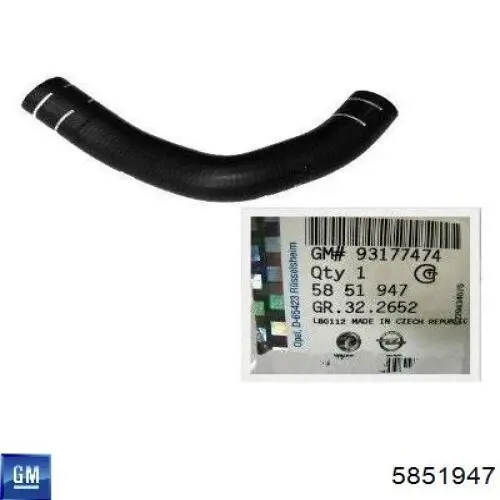 5851947 General Motors Manguera de radiador EGR, suministro