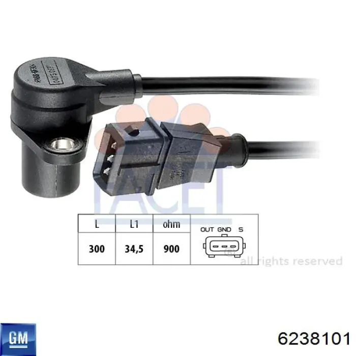 Sensor de cigüeñal 6238101 General Motors