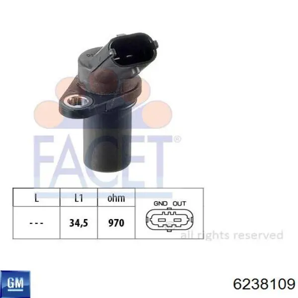 6238109 General Motors sensor de cigüeñal