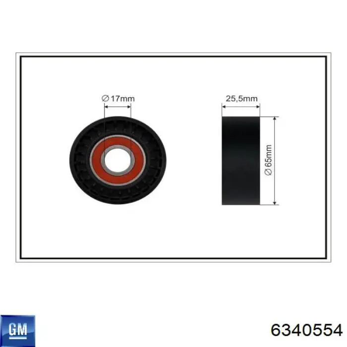 6340554 General Motors tensor de correa, correa poli v