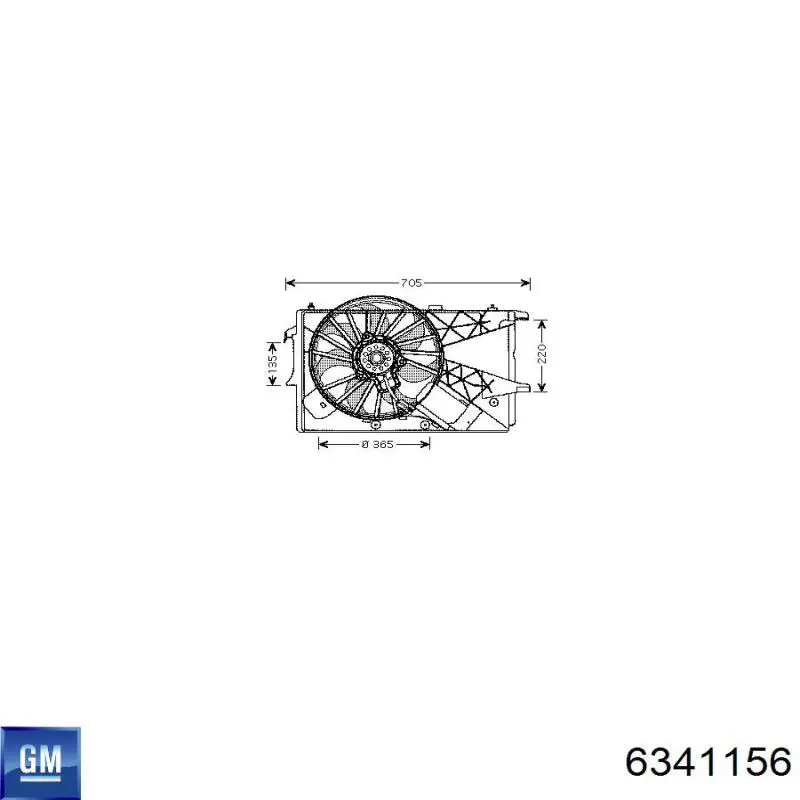 6341156 General Motors ventilador, refrigeración del motor