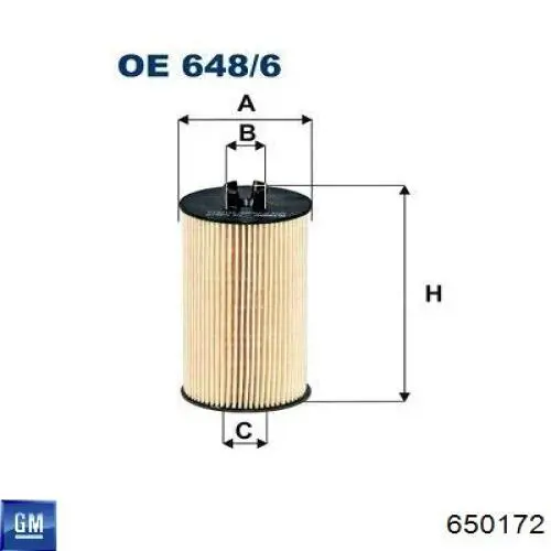Filtro de aceite Opel Zafira P12