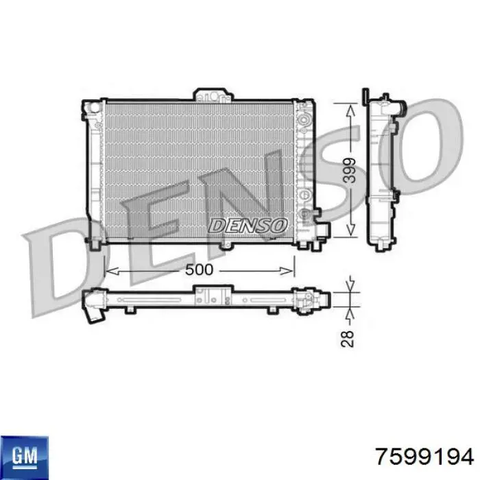 7599194 General Motors radiador refrigeración del motor