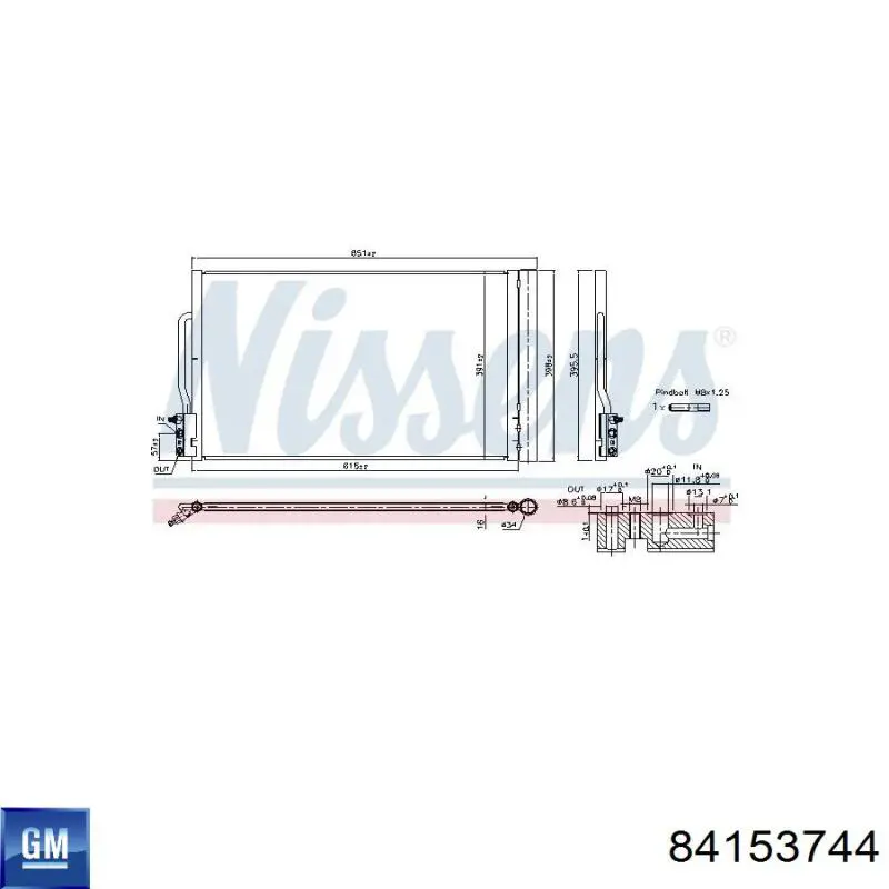 Condensador aire acondicionado 84153744 General Motors