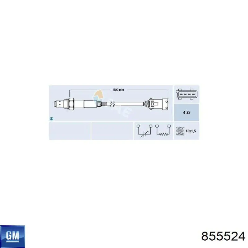 855524 General Motors Sensor de oxígeno previo al catalizador