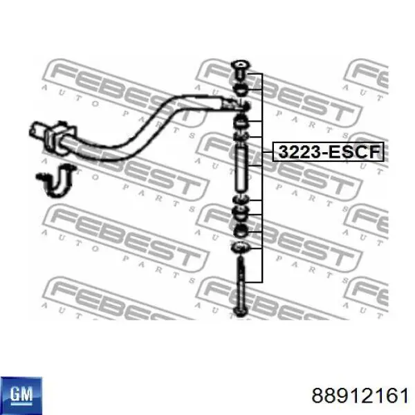 88912161 General Motors soporte de barra estabilizadora delantera