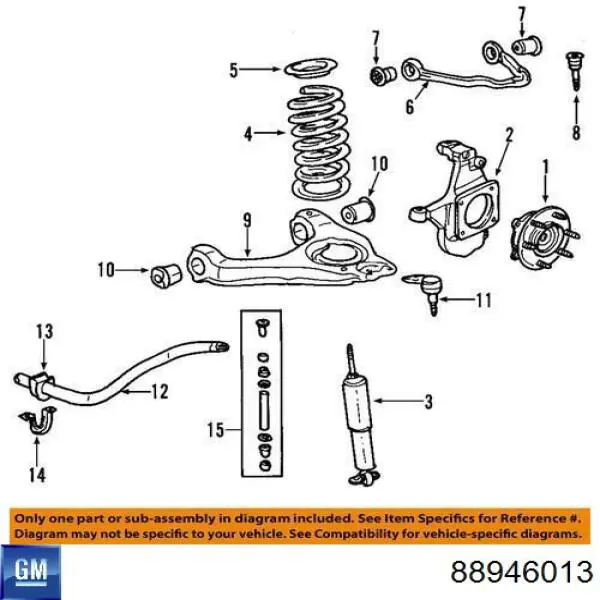 88946013 General Motors amortiguador delantero