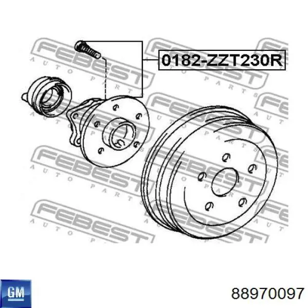 88970097 General Motors cubo de rueda trasero