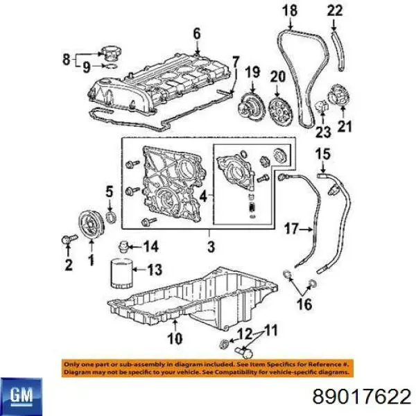 Comprar 89017622 General Motors Retén de cigüeñal frontal