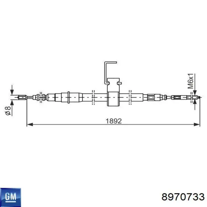 8970733 General Motors cable de freno de mano trasero derecho