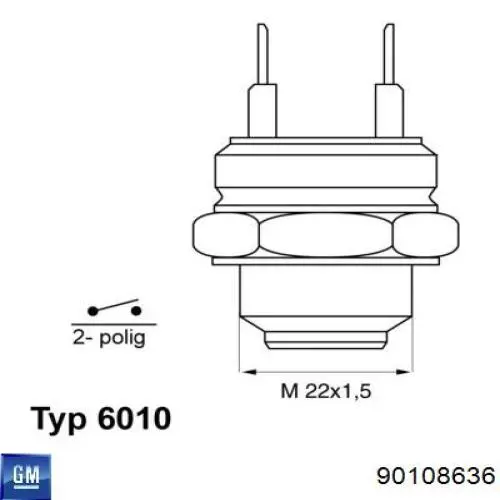 Comprar 90108636 General Motors Sensor de temperatura del refrigerante, salpicadero