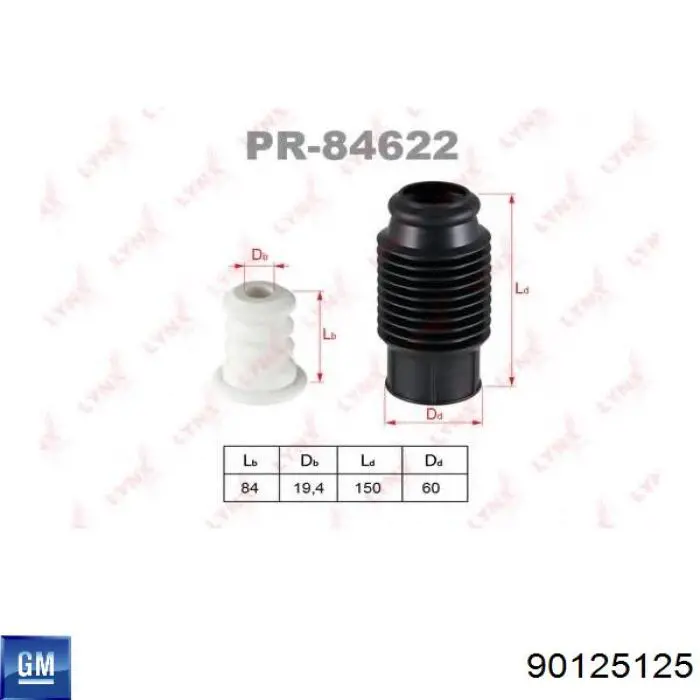 90125125 General Motors Tope de amortiguador delantero